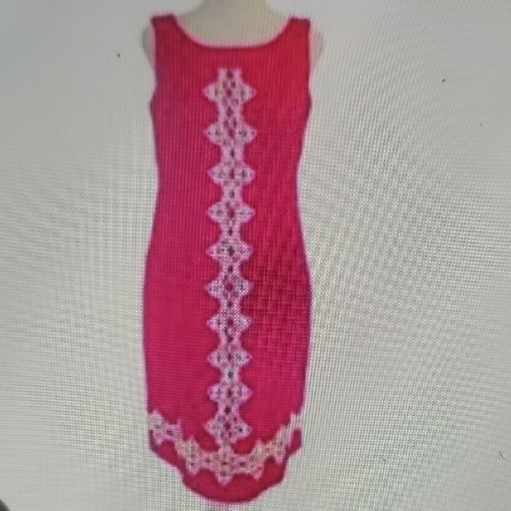 Charter Club Pink Sleeveless Dress with Lace Detailing